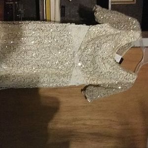 Gold shimmering sequined wedding gown